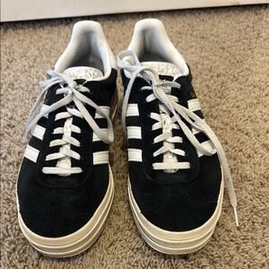 Adidas gazelle bold Black and White Sneakers with Signature Stripes